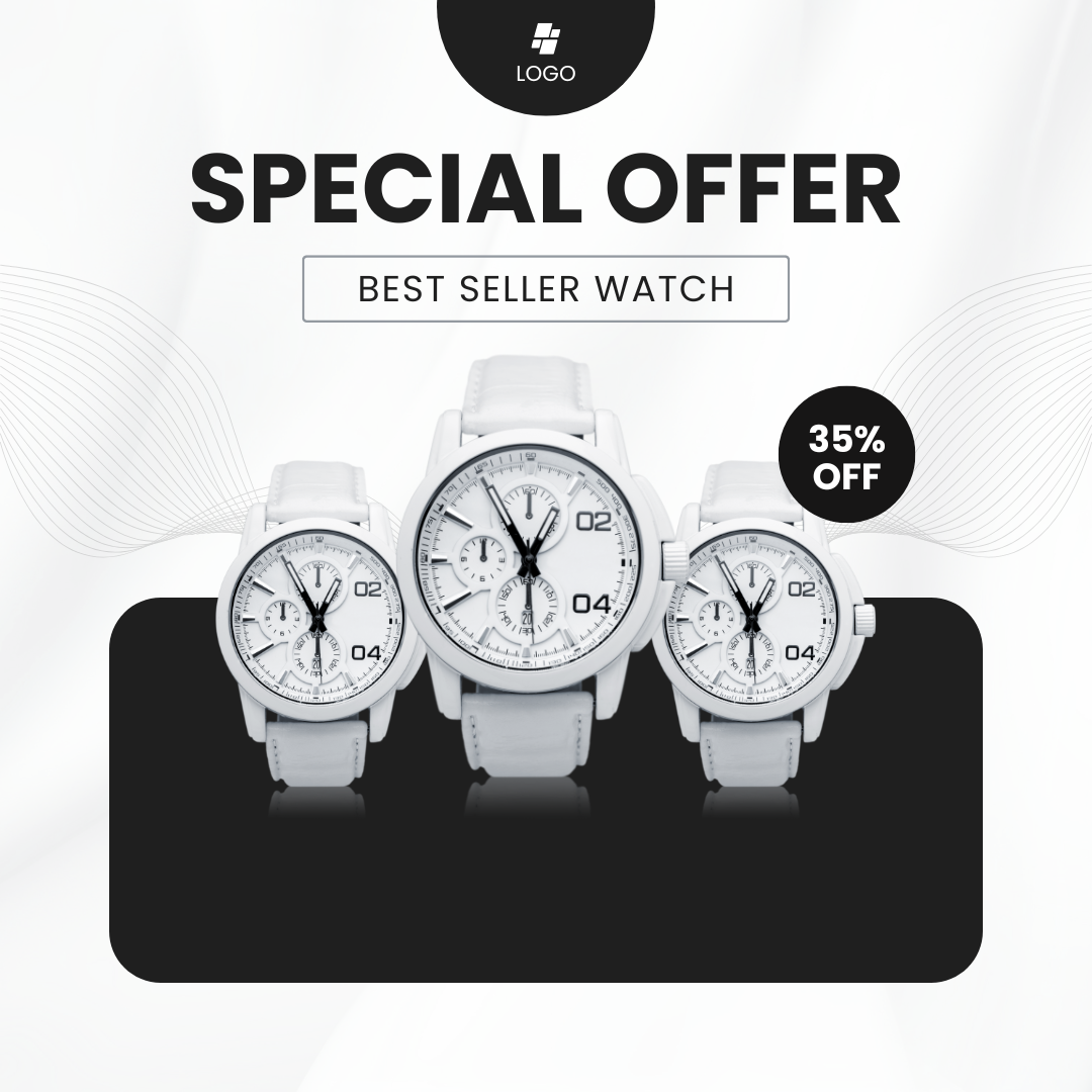 Grey Minimalist Watch Promo Instagram Post